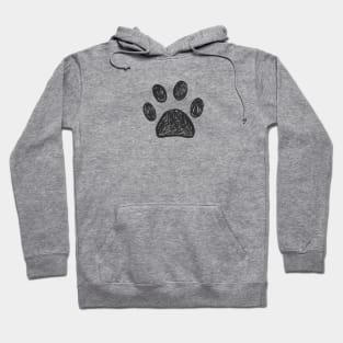 Doodle black paw print Hoodie